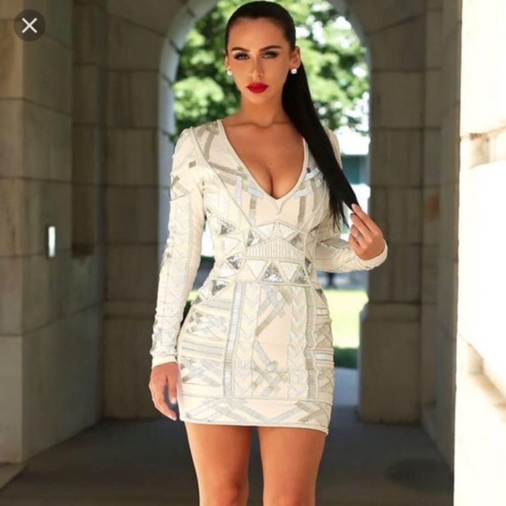 Missguided X Carli Bybel embellished dress Sz 4